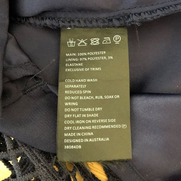 Bardot French Navy Lace Strappy Back Knee Length Dress size 6/Small - Picture 10 of 12